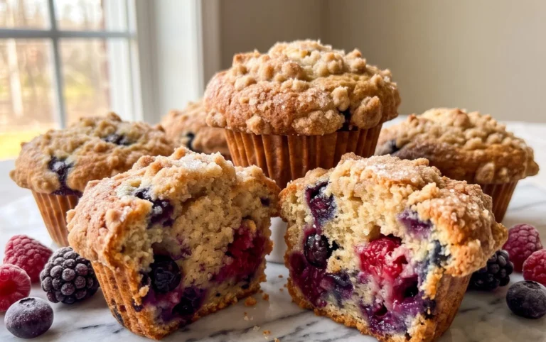 Bakery Style Mixed Berry Muffins | with Frozen Berries
