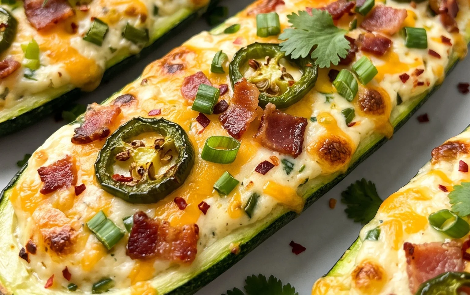 Jalapeno Popper Zucchini Boats