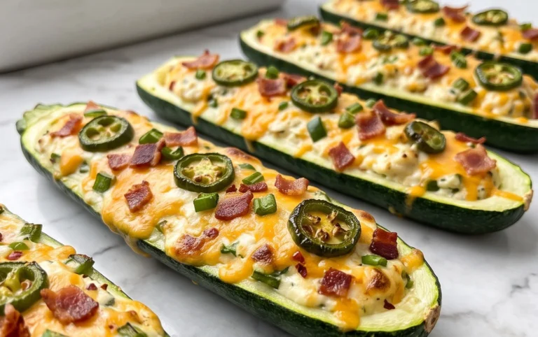 Jalapeno Popper Zucchini Boats