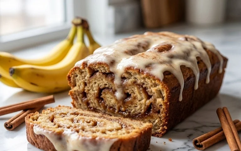 Cinnamon Roll Banana Bread