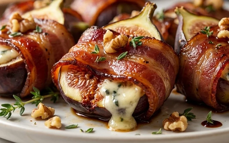 Beef Bacon Wrapped Stuffed Figs