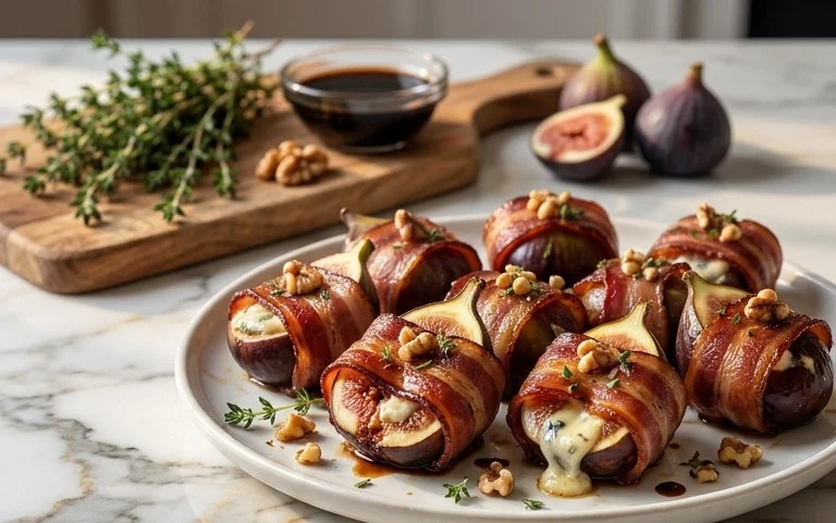 Beef Bacon Wrapped Stuffed Figs