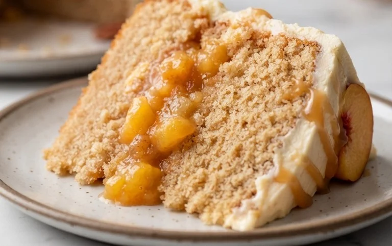 Brown Sugar Layer Cake with Peach Filling