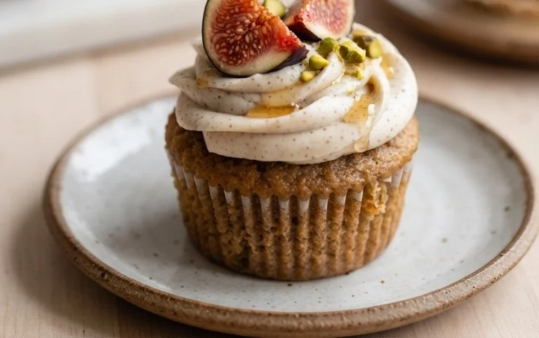 Fig Cupcakes with Honey Cream Cheese Frosting