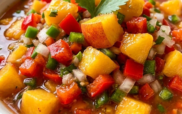Sweet & Spicy Peach Salsa Canning Recipe