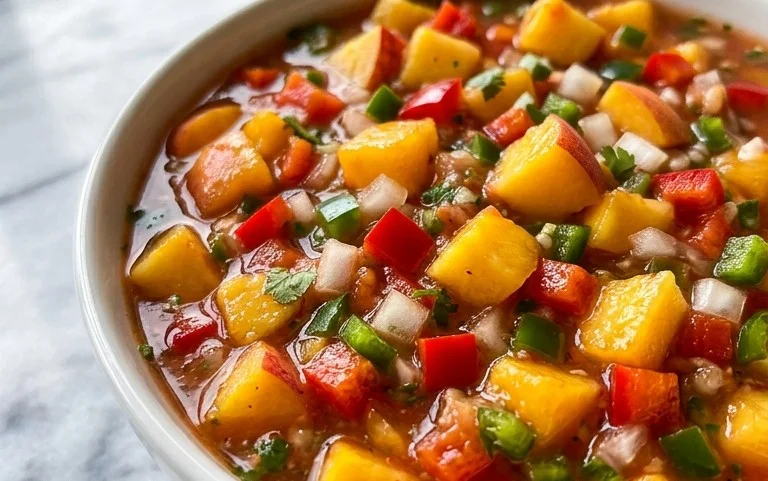 Sweet & Spicy Peach Salsa Canning Recipe