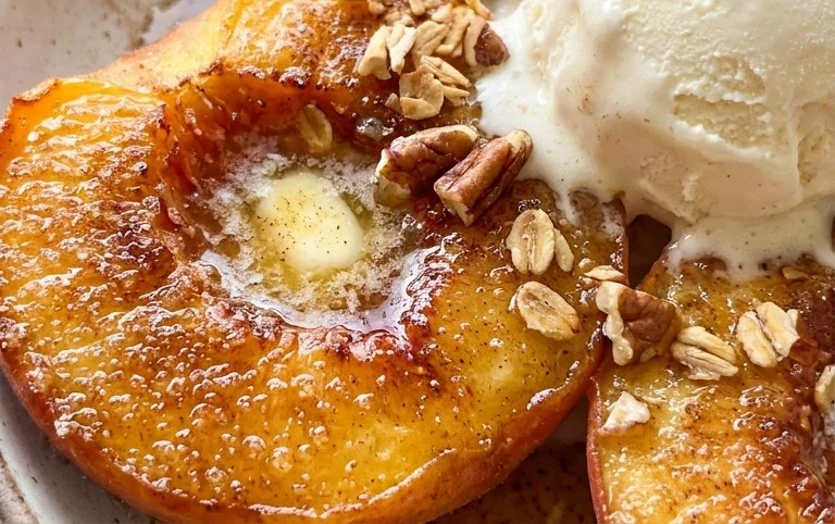 Cinnamon Sugar Baked Peaches