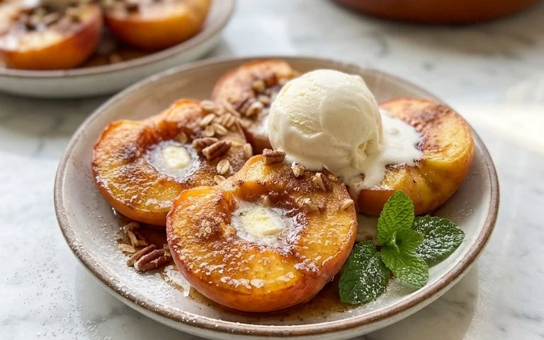 Cinnamon Sugar Baked Peaches