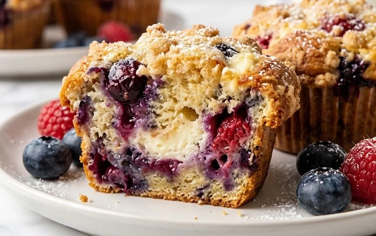 Berry Cream Cheese Muffins