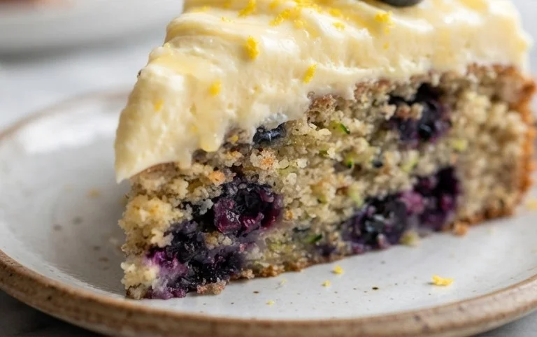 Blueberry Zucchini Cake with Lemon Buttercream