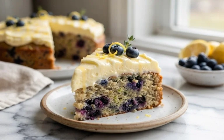 Blueberry Zucchini Cake with Lemon Buttercream
