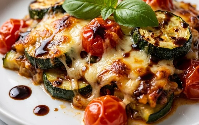 Balsamic Zucchini Tomato Bake