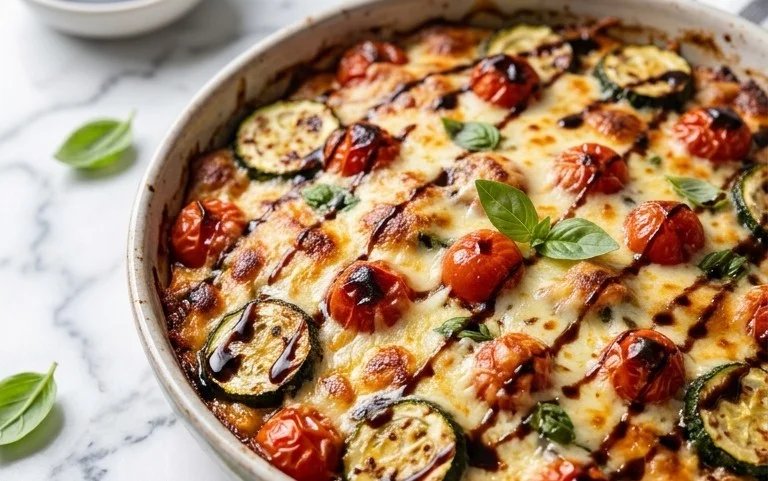Balsamic Zucchini Tomato Bake