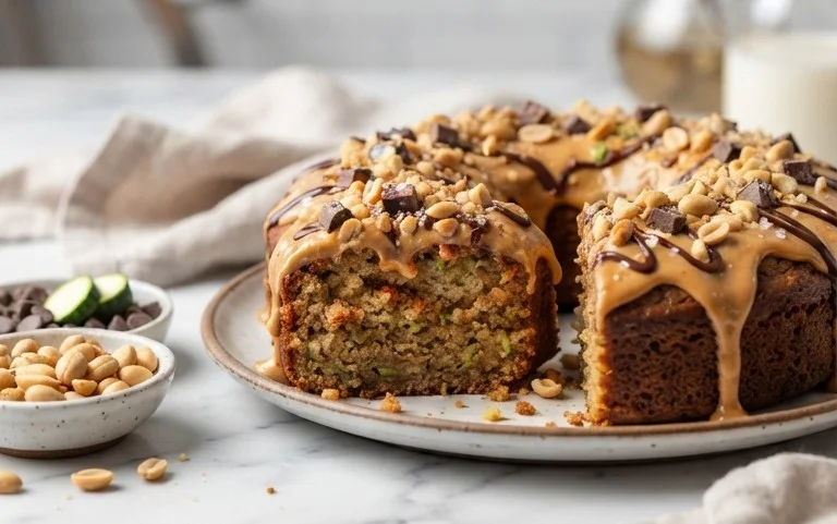 Moist Peanut Butter Zucchini Cake Recipe