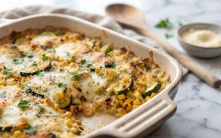 Zucchini Corn Parmesan Bake Recipe