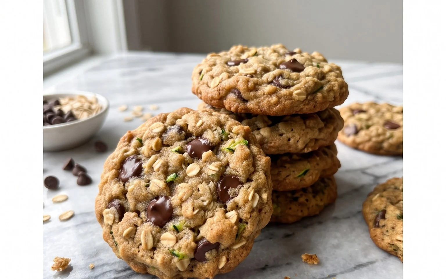 Homemade Zucchini-Oat Chocolate Chip Cookies